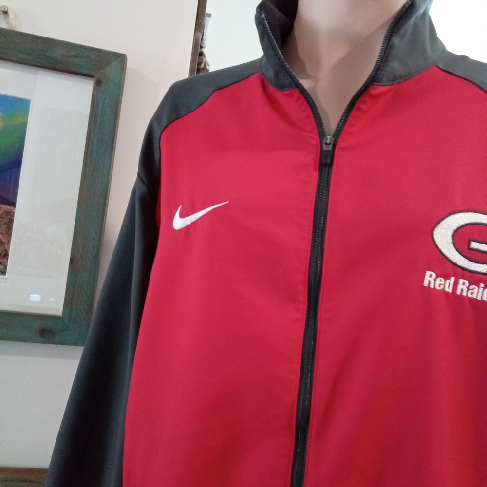 Nike Georgia Red Raiders Men's Size M Dri-Fit Zippered Jacket Red And Black - Picture 3 of 12